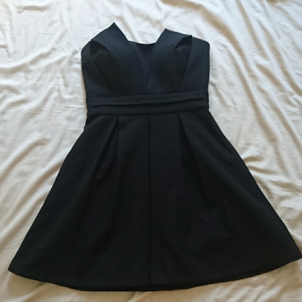 Strapless Black Cocktail Party Dress